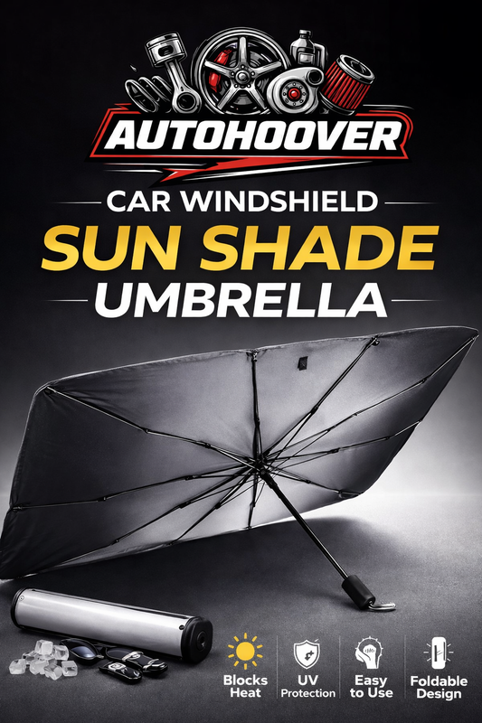 AutoHoover Premium Car Windshield Sun Shade Umbrella – UV Protection Heat Shield for Ultimate Interior Cooling