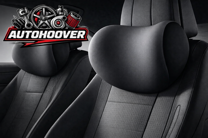 AutoHoover Ergonomic Memory Foam Car Neck Pillow – Neck Pain Relief Headrest for Long Drives